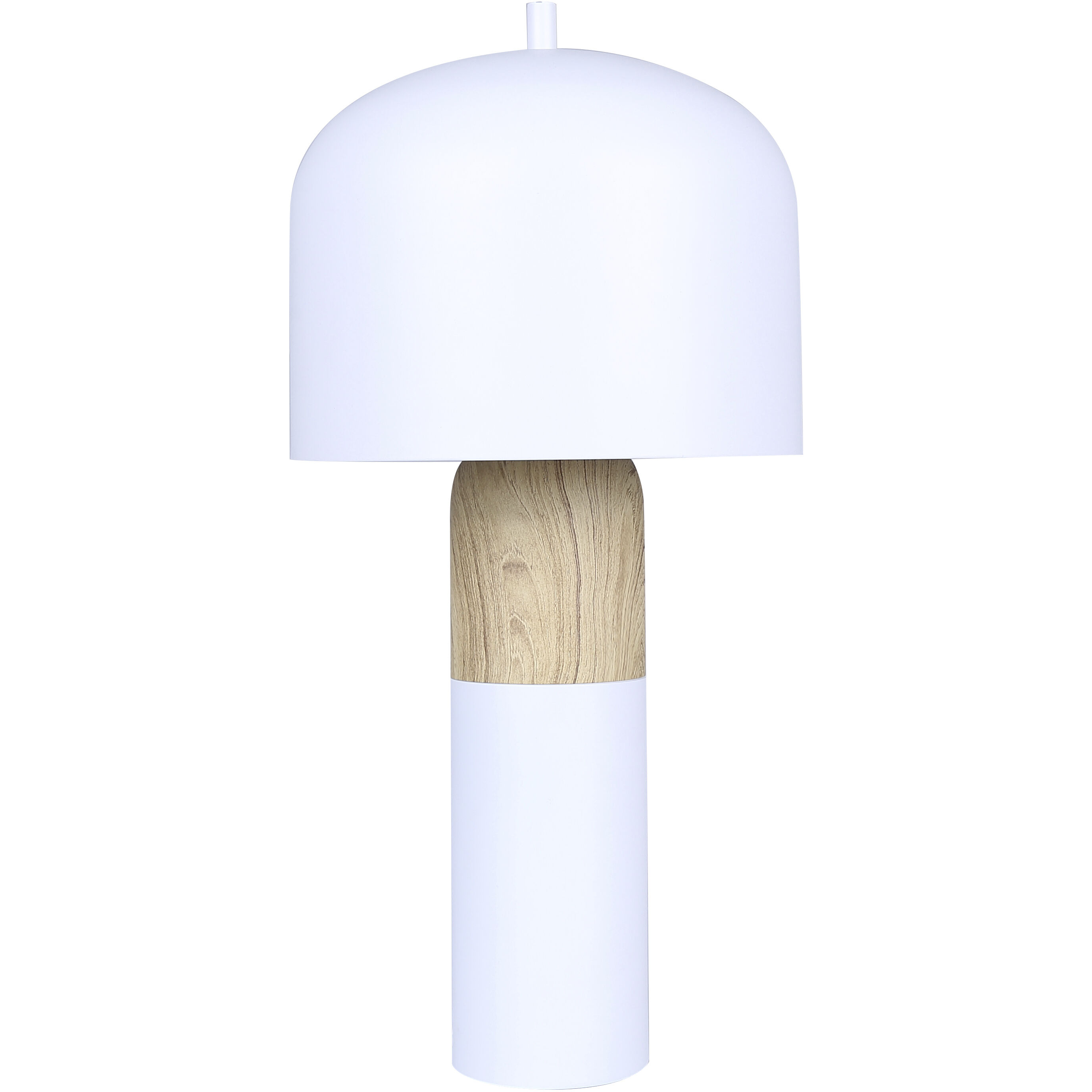 Caleb 19 inch 60.00 watt Matte White & Wood Table Lamp Portable Light