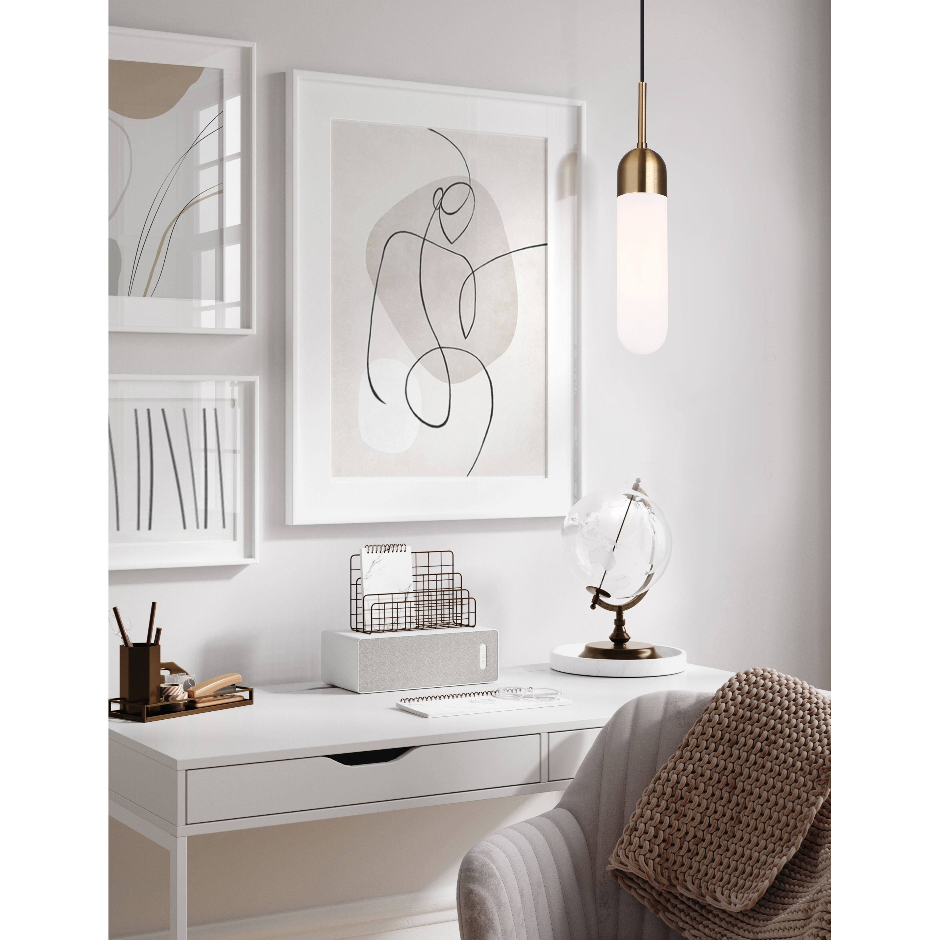 Canarm IPL1126A01GD Bevin 1 Light 4.75 inch Gold Pendant Ceiling Light