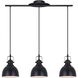 Polo 3 Light 29.5 inch Black Pendant Ceiling Light