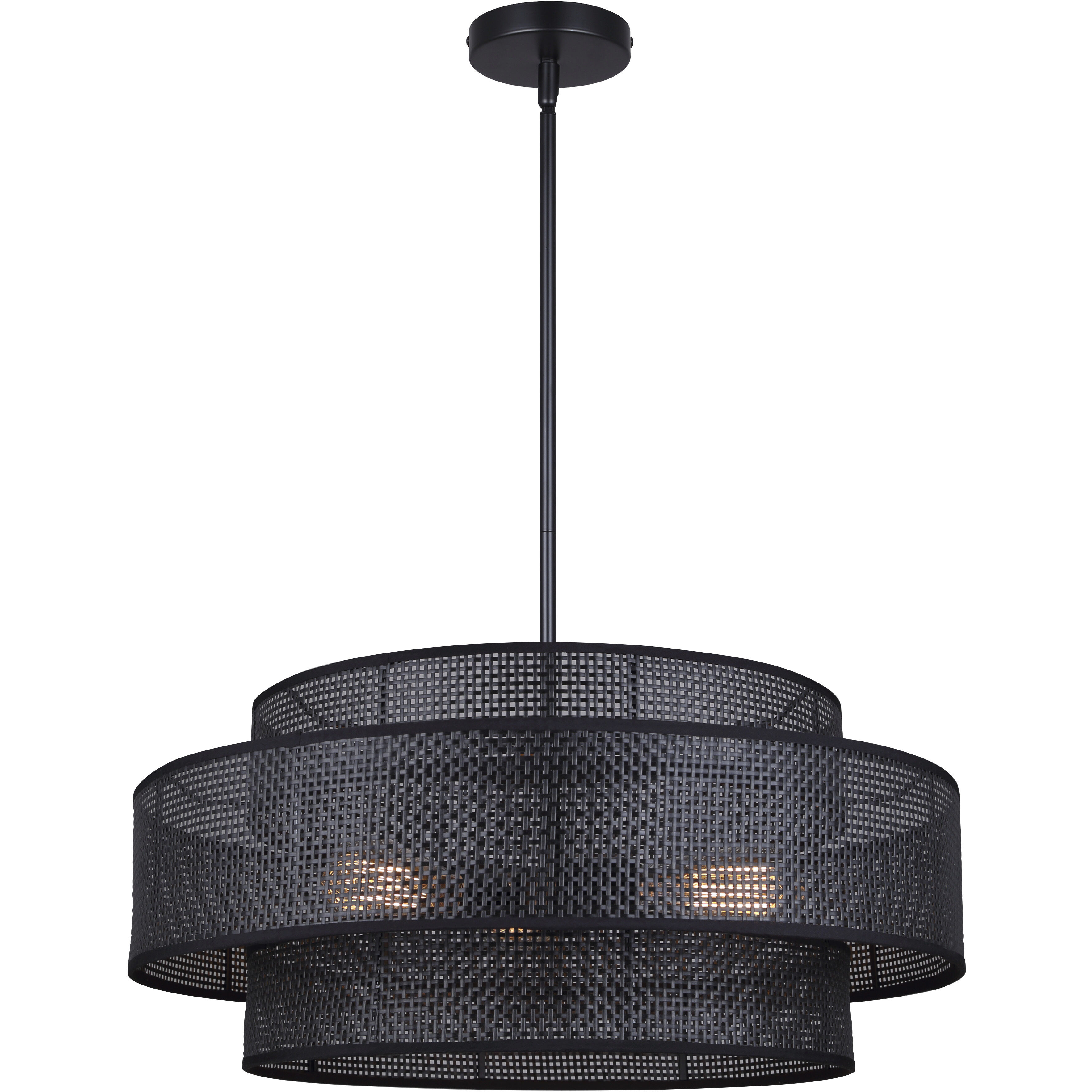 Bellamy 3 Light 22 inch Black Chandelier Ceiling Light in Black Rattan