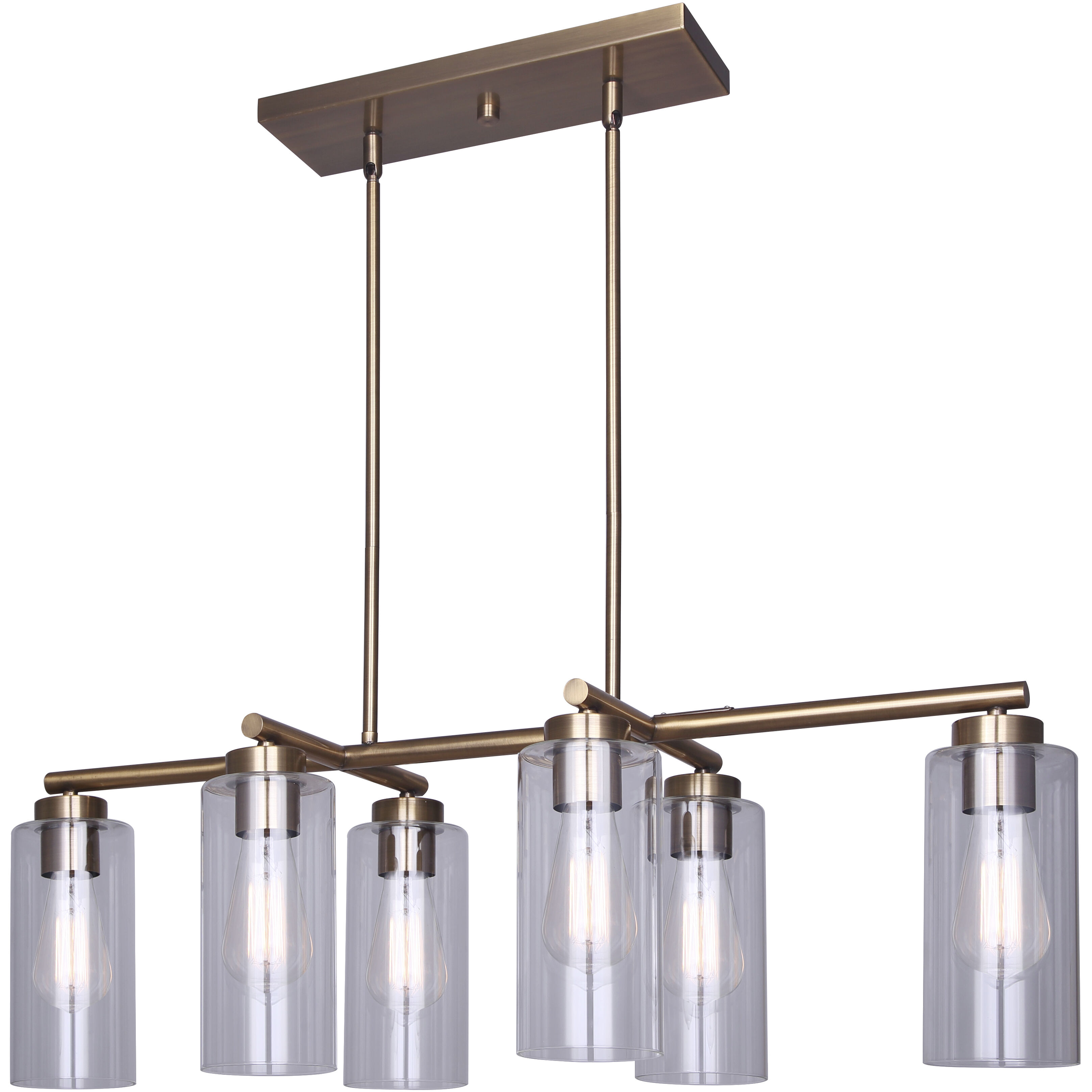 Jett 6 Light 34.5 inch Gold Chandelier Ceiling Light