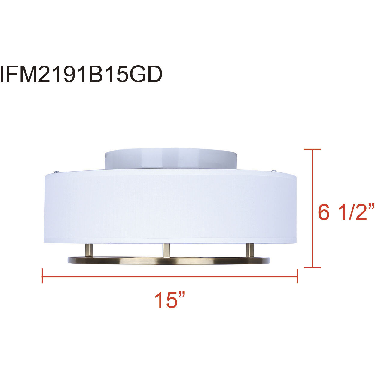 Bonnie 2 Light 15 inch Gold Flush Mount Ceiling Light