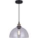 Thea 1 Light 12 inch Black/Gold Pendant Ceiling Light