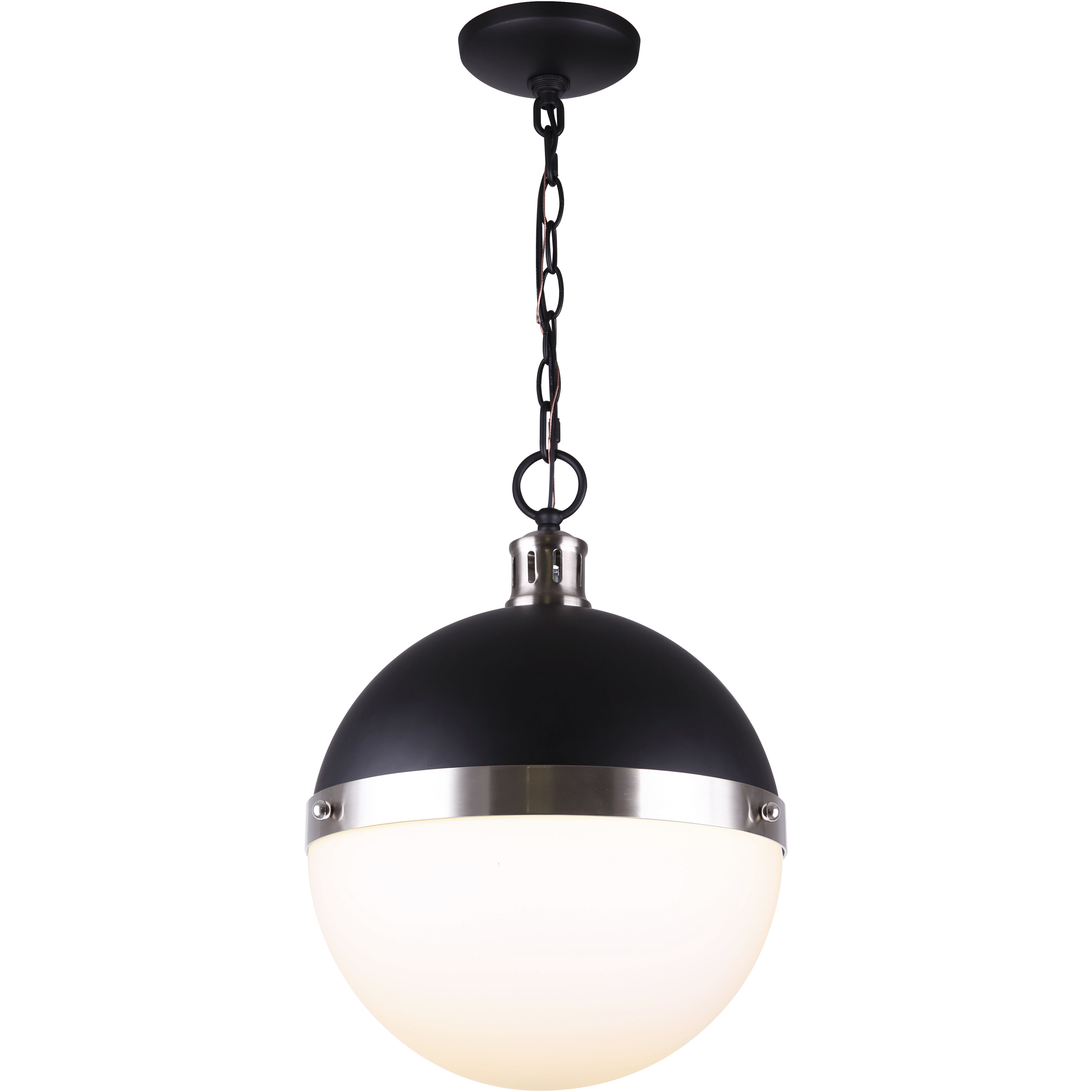 Delta 1 Light 13 inch Black/Brushed Nickel Pendant Ceiling Light