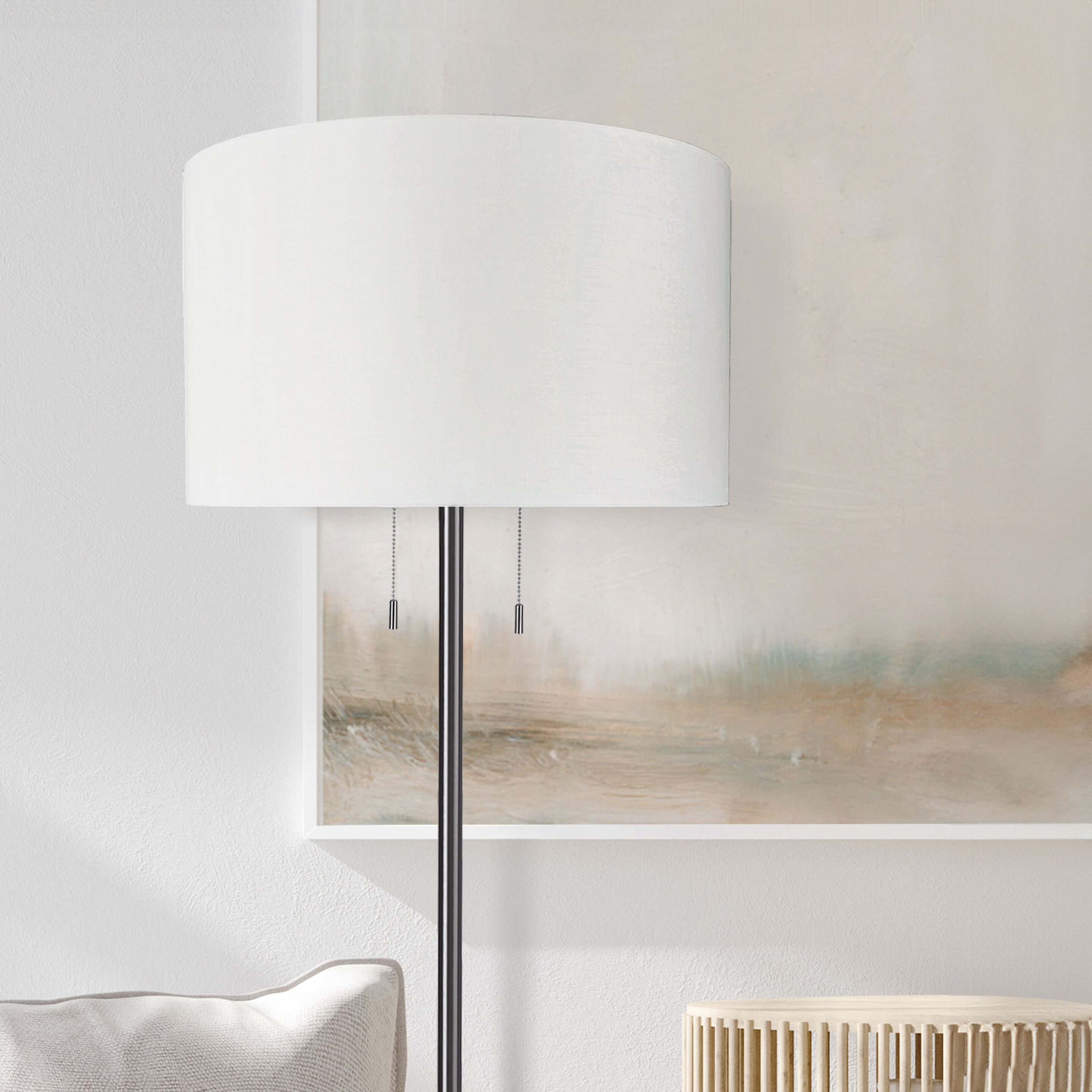 Clara 61 inch 100.00 watt Brushed Nickel Floor Lamp Portable Light