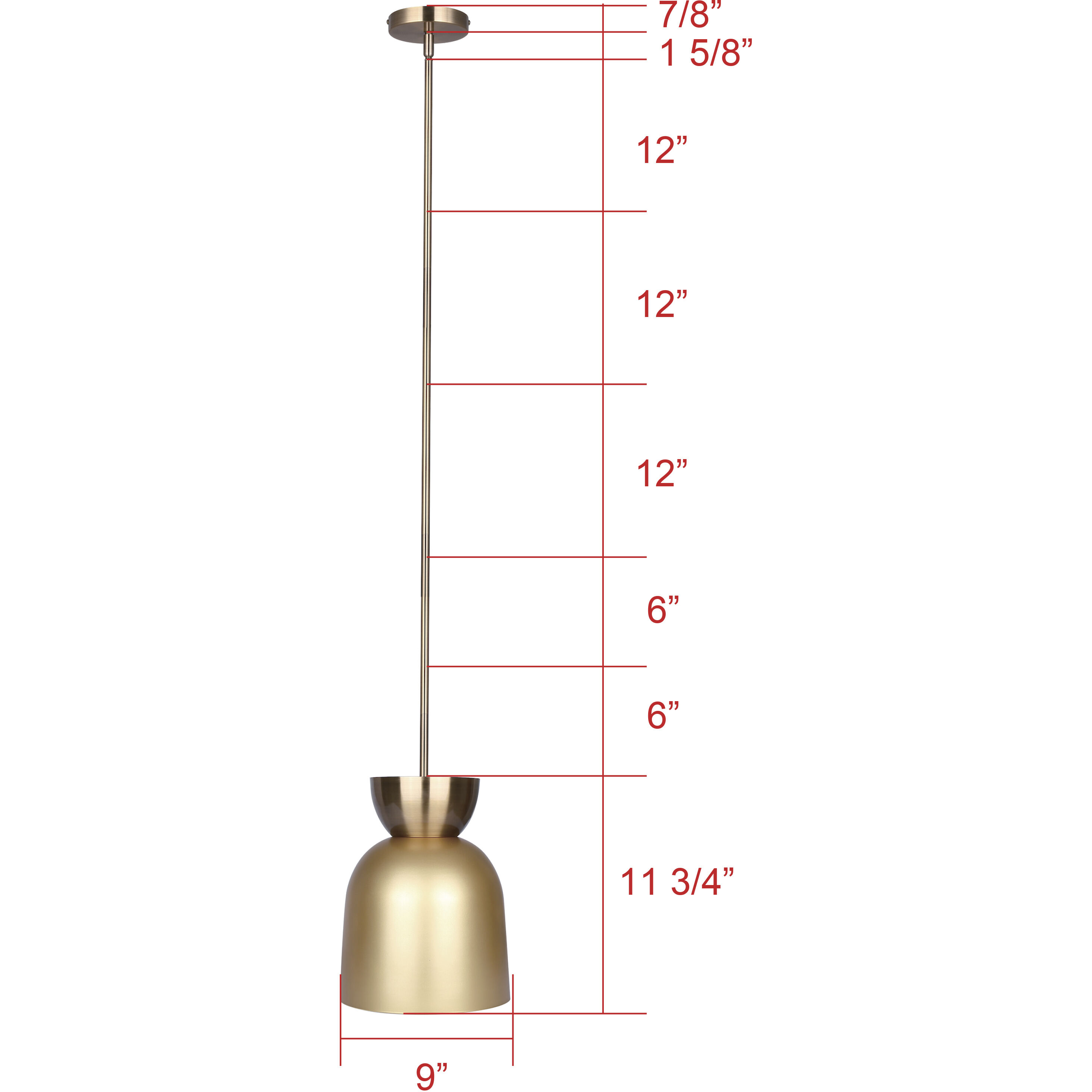 Aurea 1 Light 9 inch Gold Pendant Ceiling Light