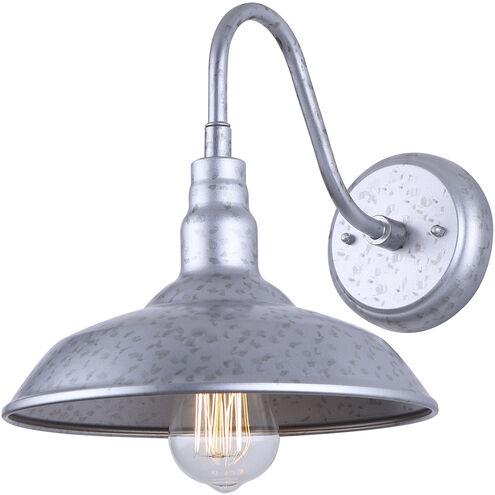 Desi 1 Light 10 inch Distressed Galvanized Outdoor Wall Lantern