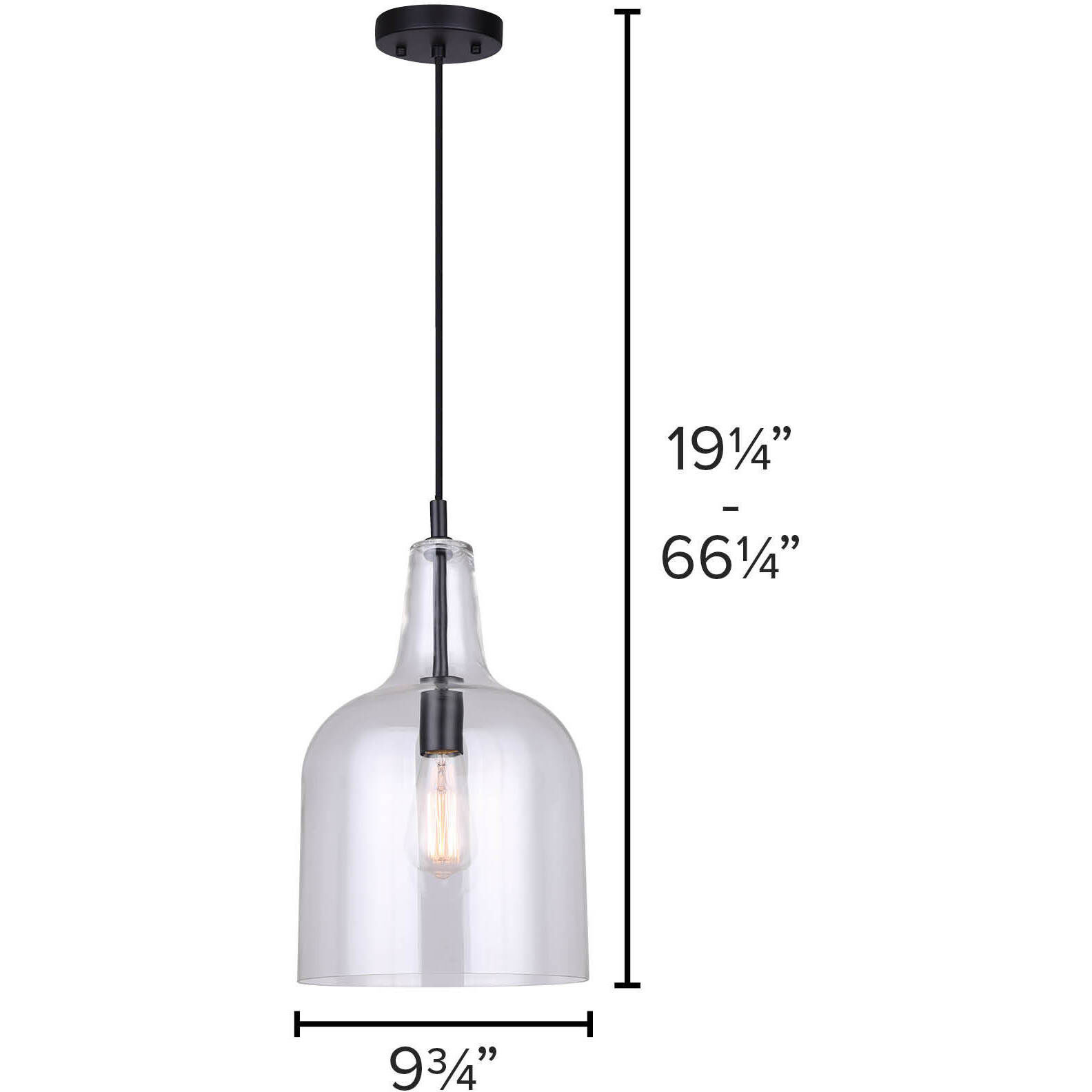 Keeva 1 Light 9.75 inch Matte Black Pendant Ceiling Light