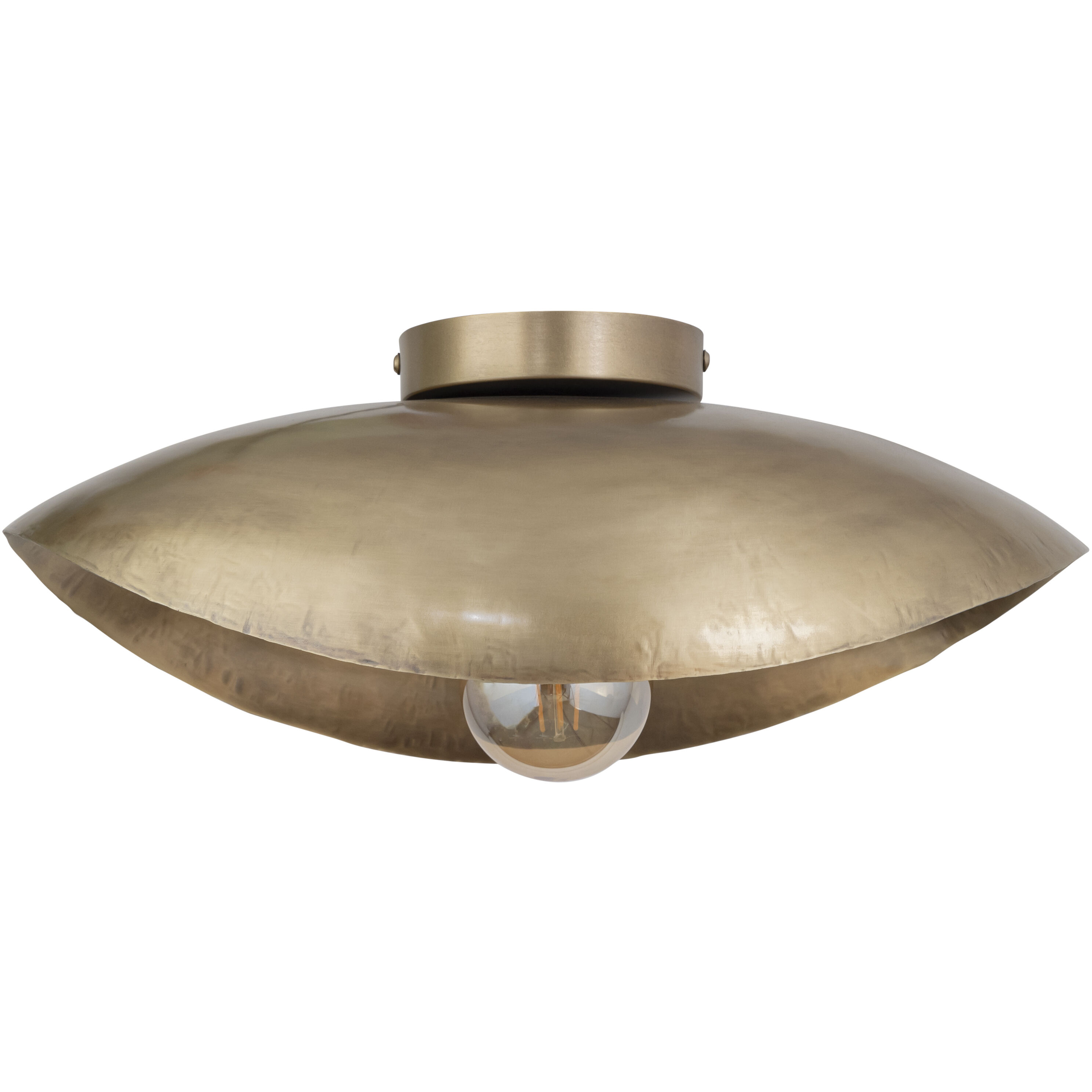Maverick 1 Light 17.5 inch Antique Brass Flush Mount Ceiling Light