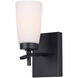 Portia 1 Light 6 inch Matte Black Vanity Light Wall Light