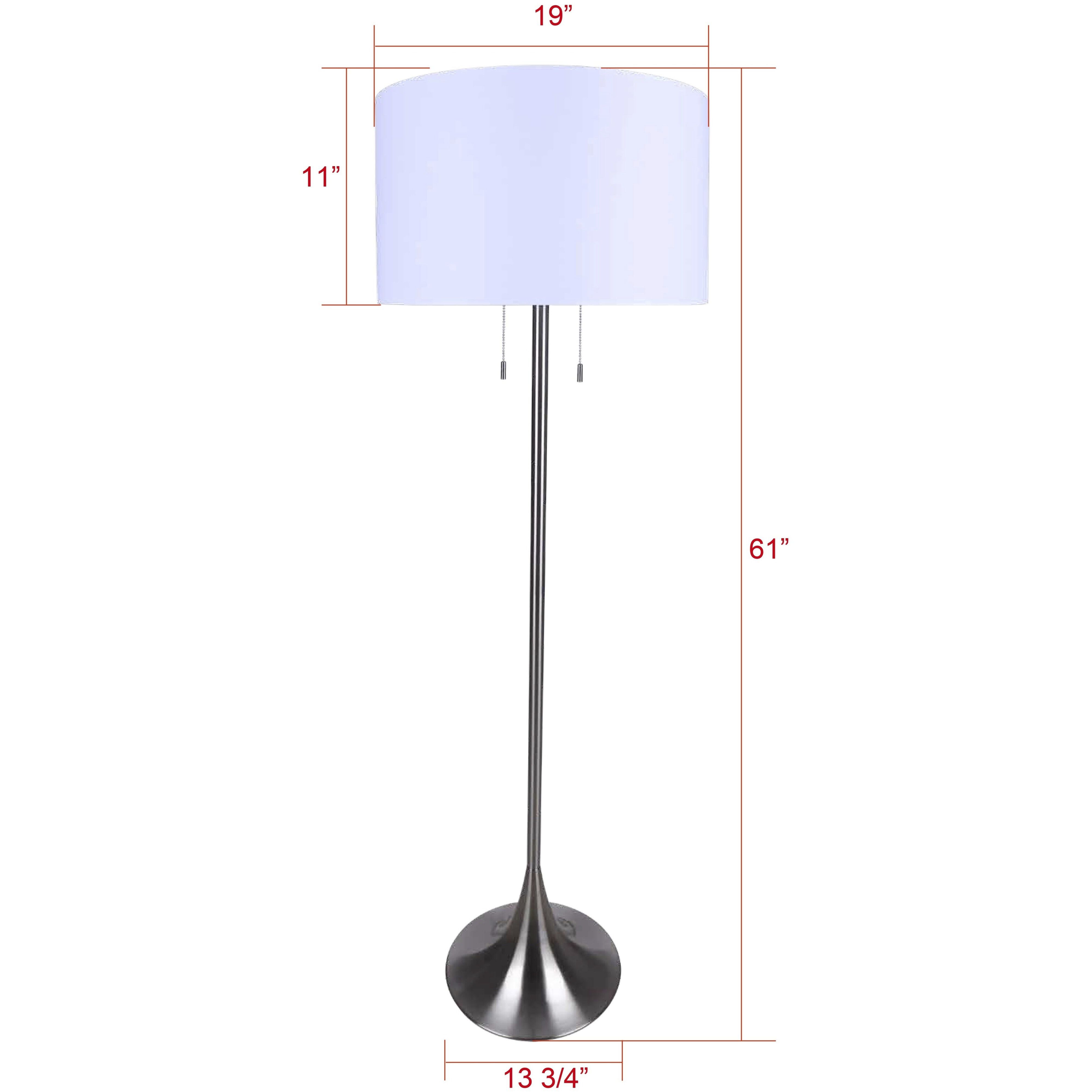 Clara 61 inch 100.00 watt Brushed Nickel Floor Lamp Portable Light