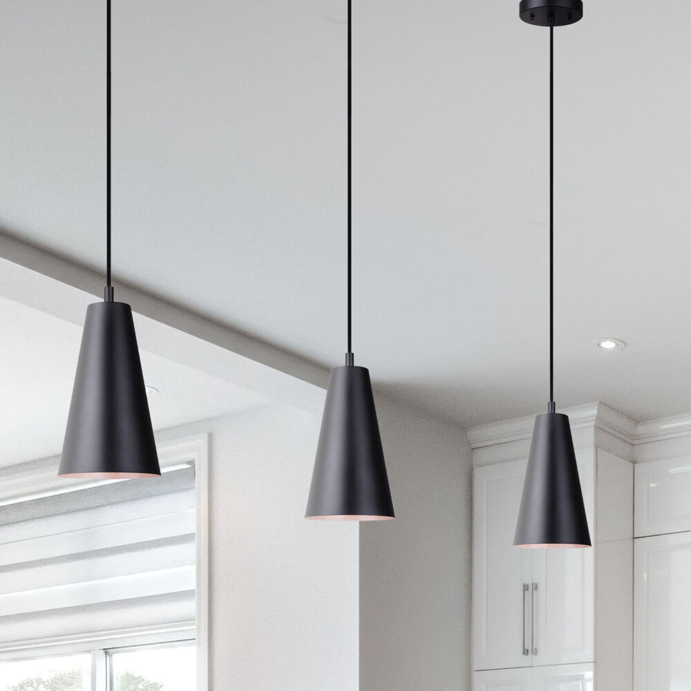 Canarm IPL1056A01BK Orli 1 Light 6 inch Matte Black Pendant Ceiling Light
