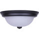 Canarm Classic 1 Light 11 inch Matte Black Flush Mount Ceiling Light in Frosted Glass, Twin Pack