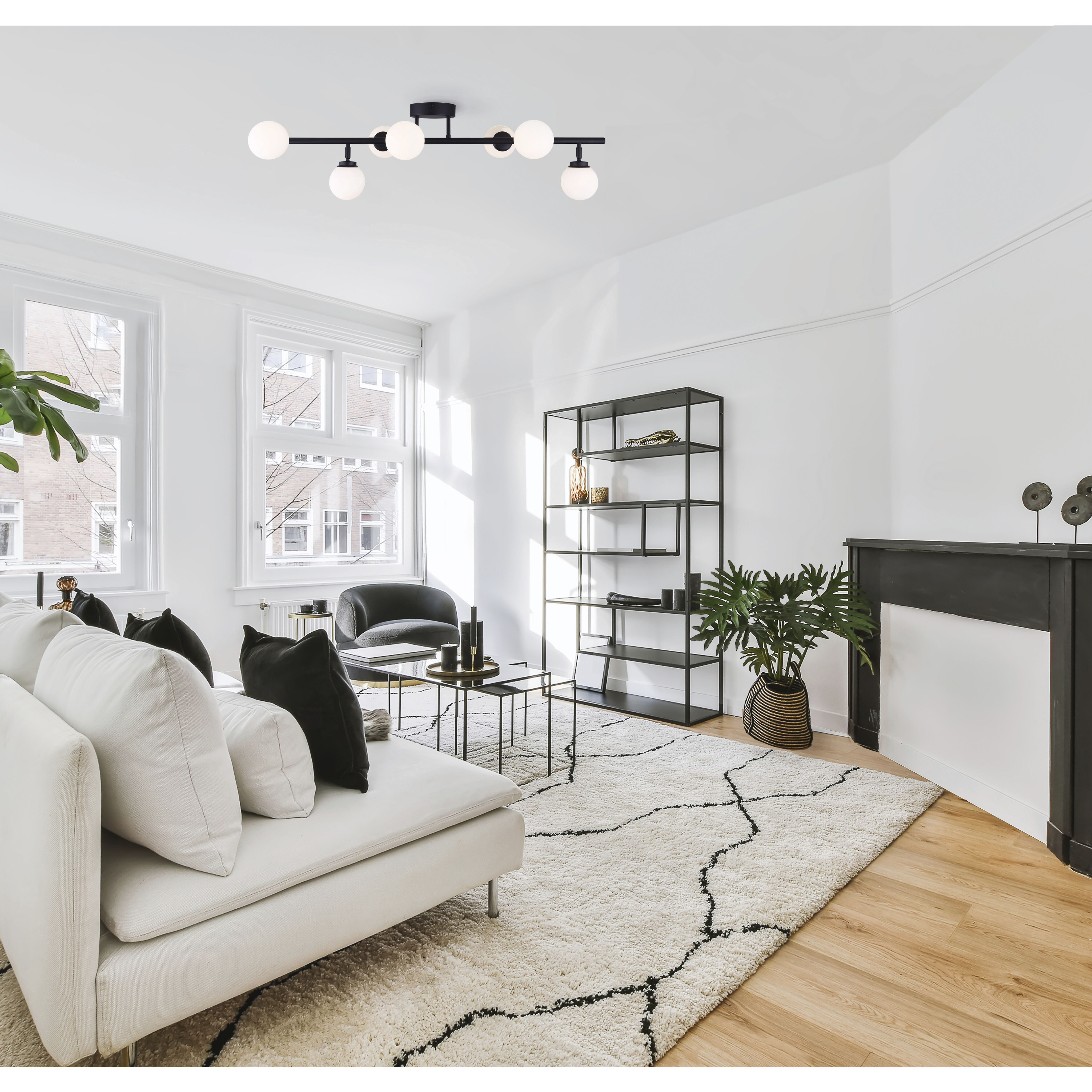 Poppy 7 Light Black Track Light Ceiling Light