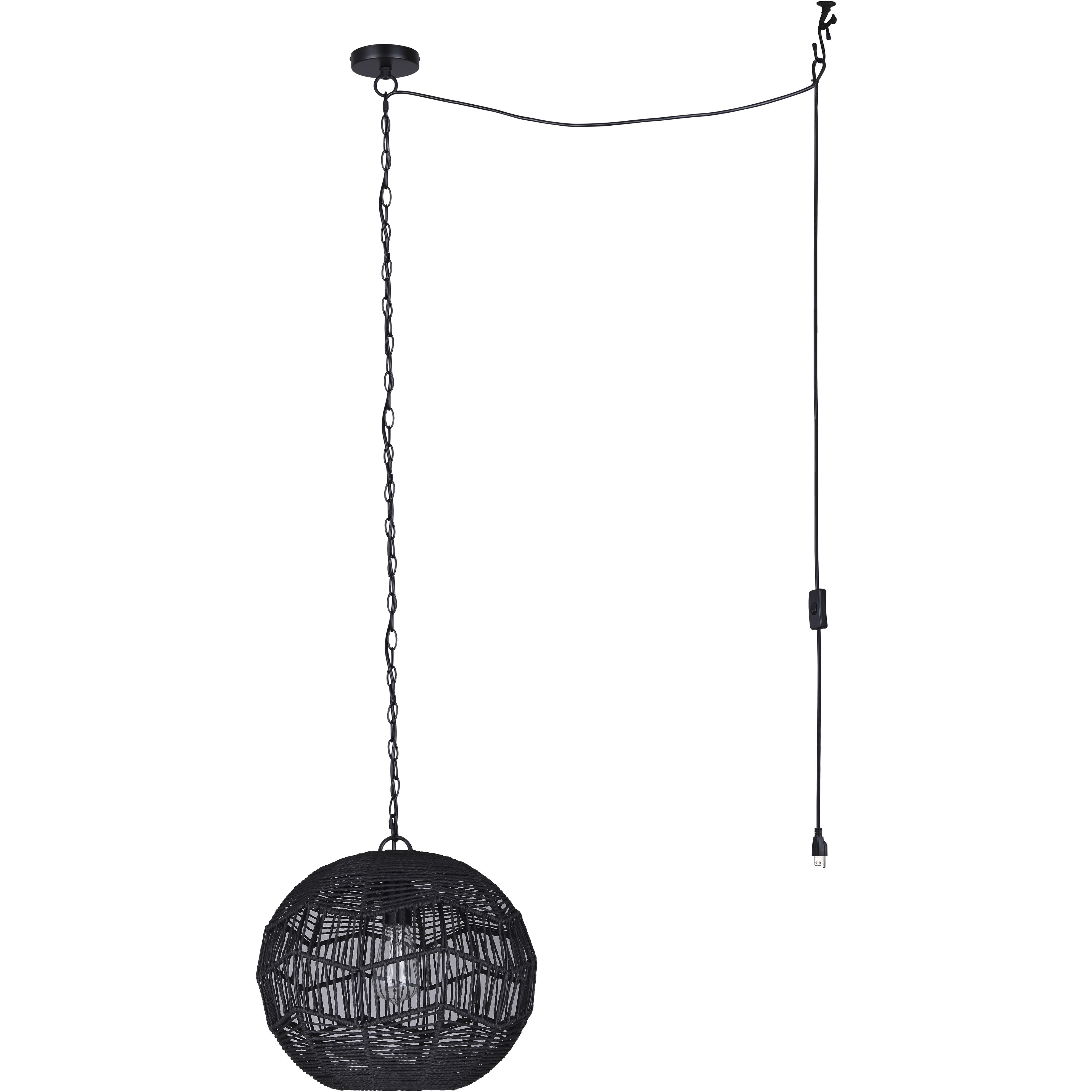 Valence 1 Light 15 inch Black Pendant Ceiling Light