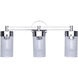 Eden 3 Light 23.25 inch Chrome Vanity Light Wall Light