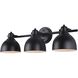 Polo 3 Light 25 inch Black Vanity Light Wall Light