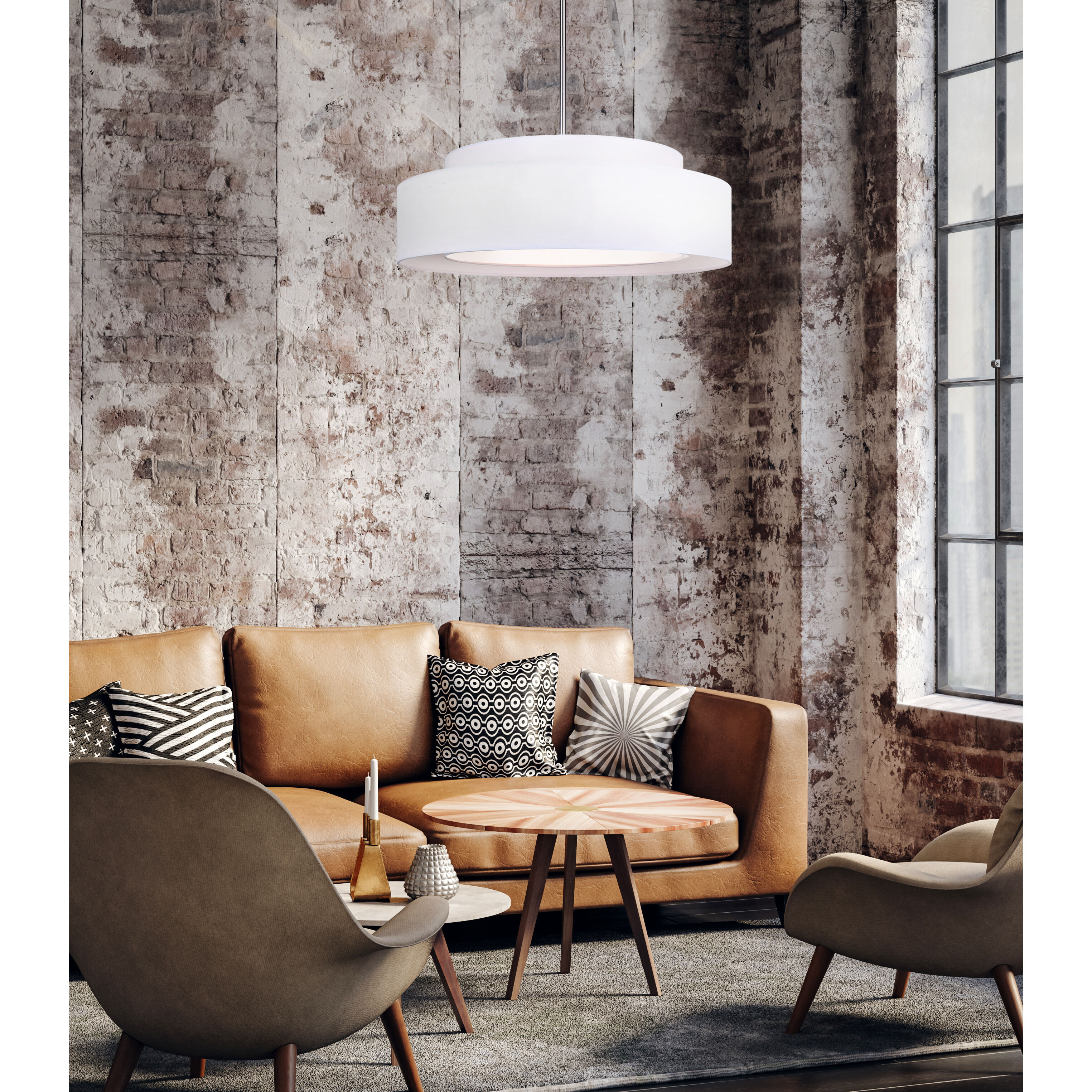 Landra 3 Light 22 inch Brushed Nickel Chandelier Ceiling Light