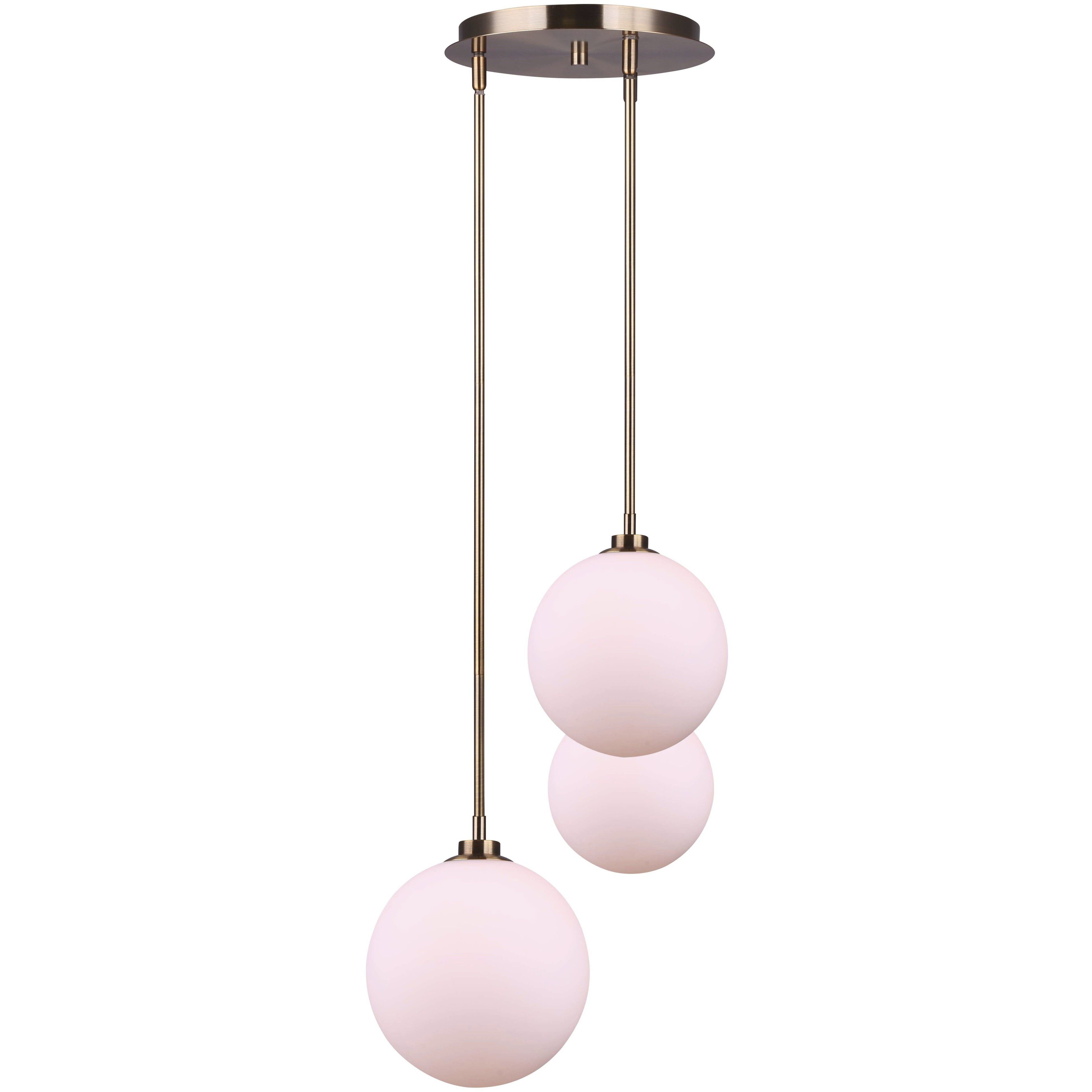 Simone 3 Light 14.75 inch Gold Pendant Ceiling Light