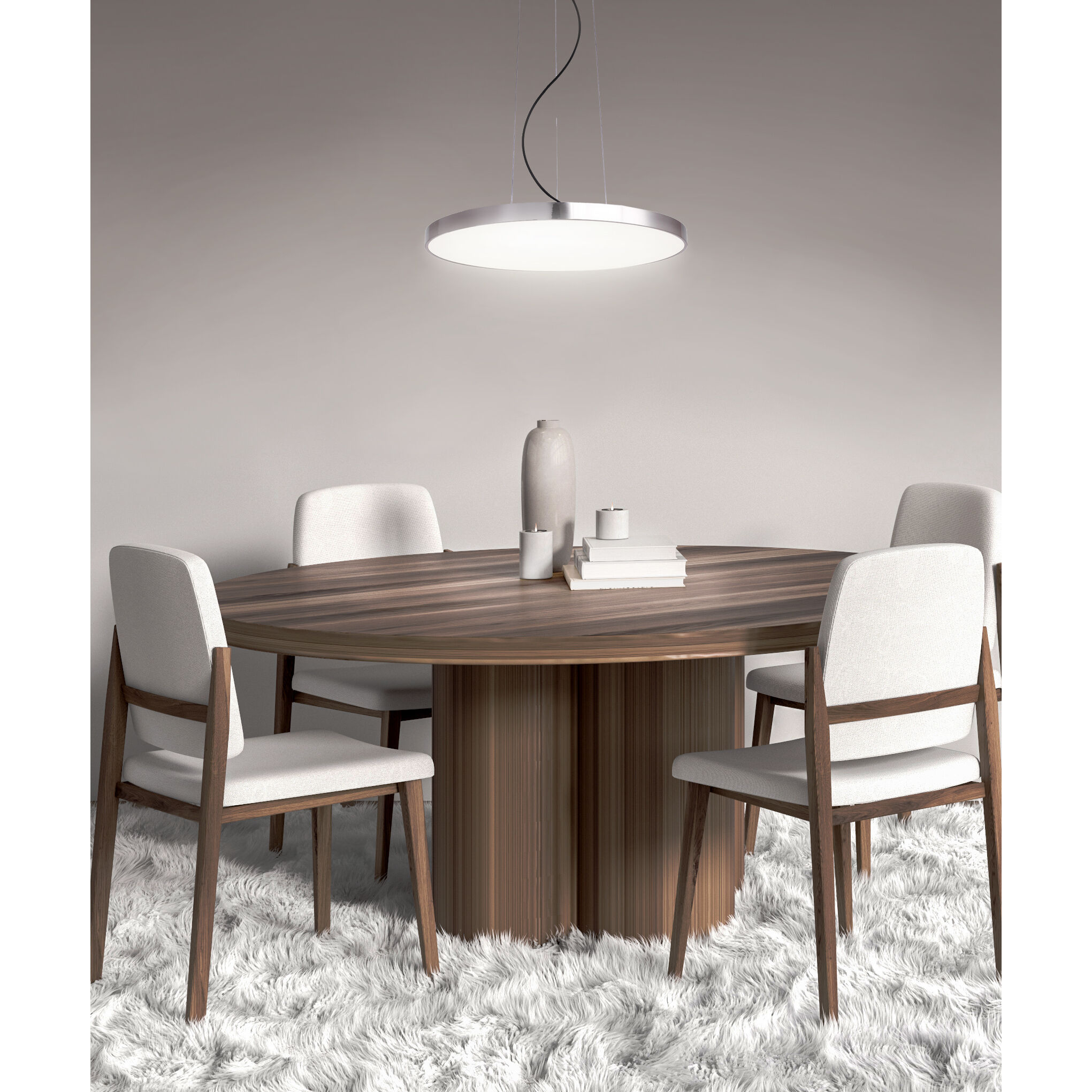 Lenox LED 24 inch Brushed Nickel Chandelier Ceiling Light