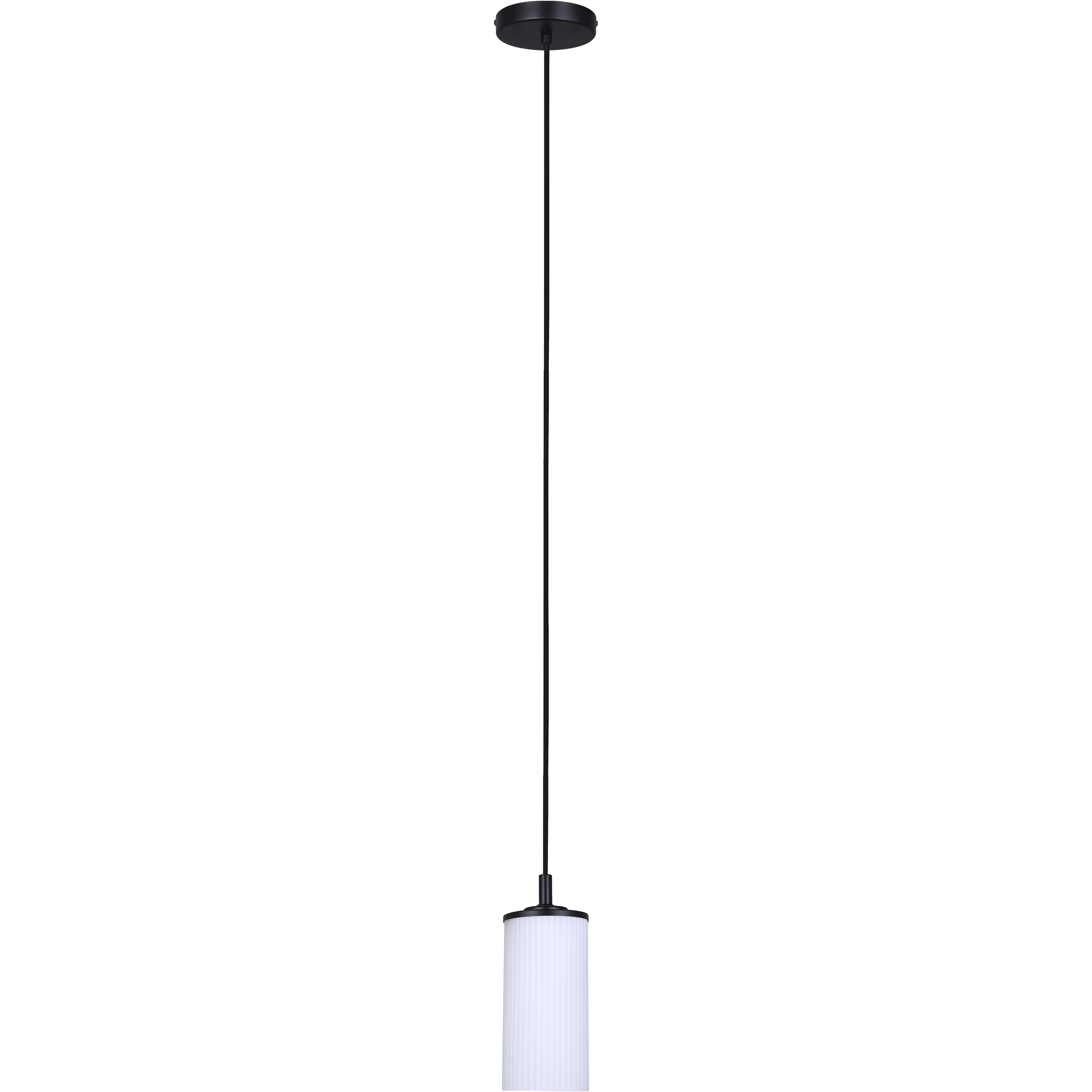 Kinslea 1 Light 4.75 inch Matte Black Pendant Ceiling Light in White Glass
