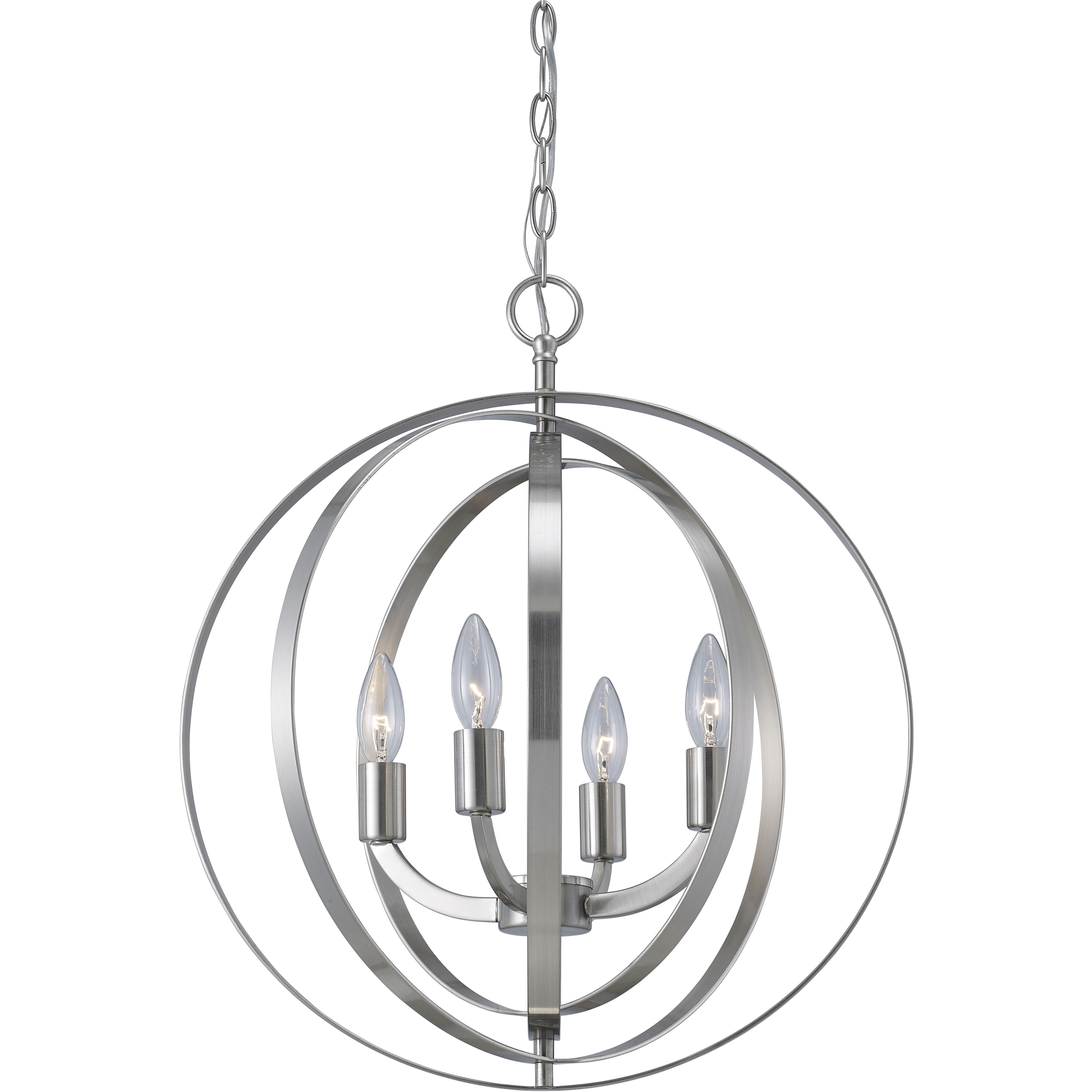 Madison 4 Light 18 inch Brushed Nickel Chandelier Ceiling Light