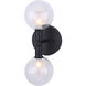 Madison 2 Light 5 inch Black Wall Light