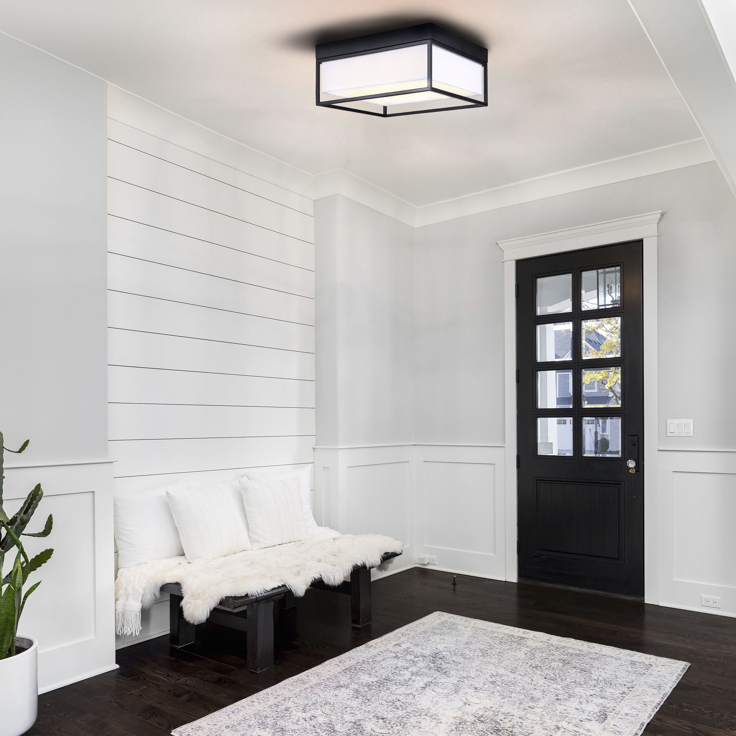 Bretton LED 12 inch Black Flush Mount Ceiling Light