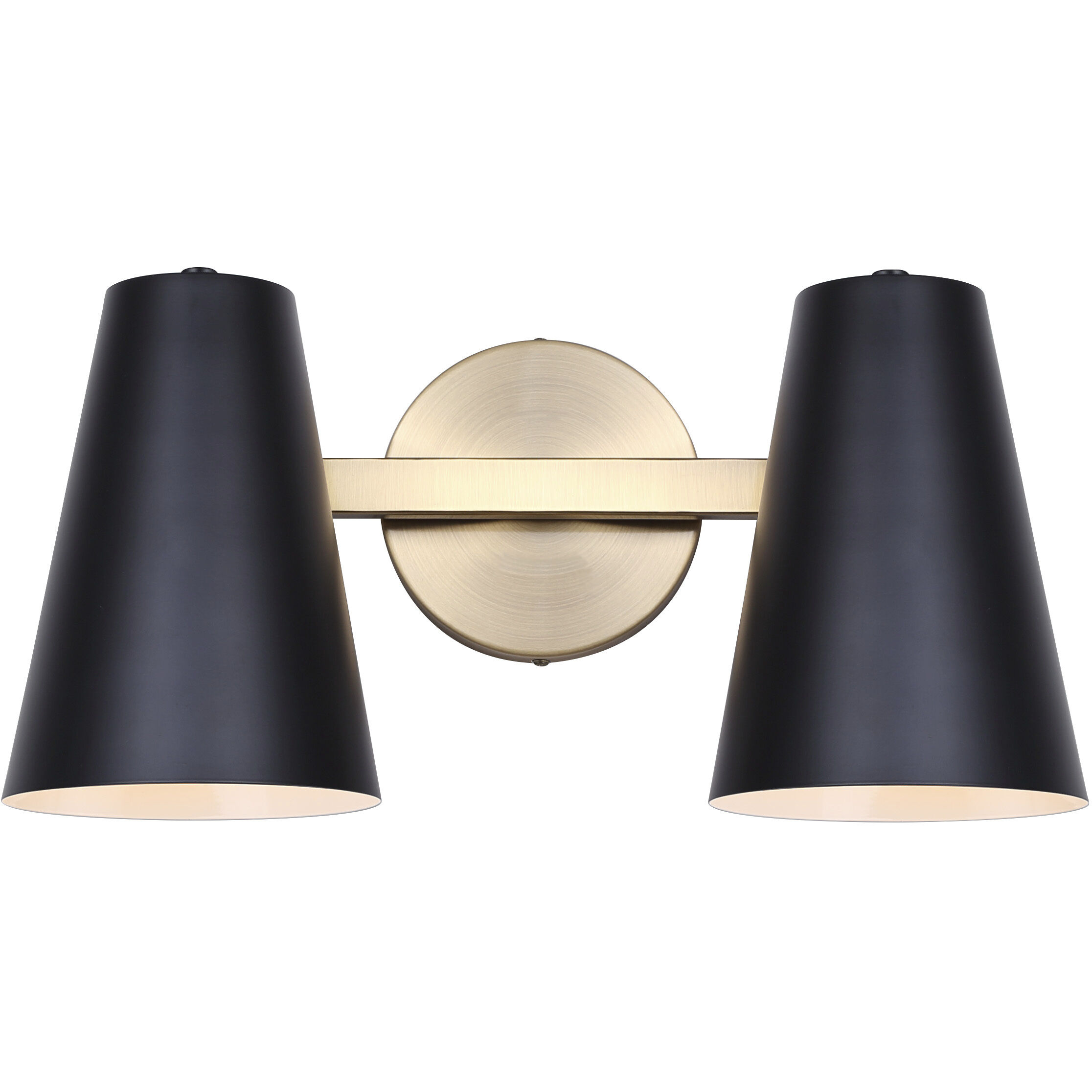 Harken 2 Light 15.5 inch Matte Black and Gold Vanity Light Wall Light