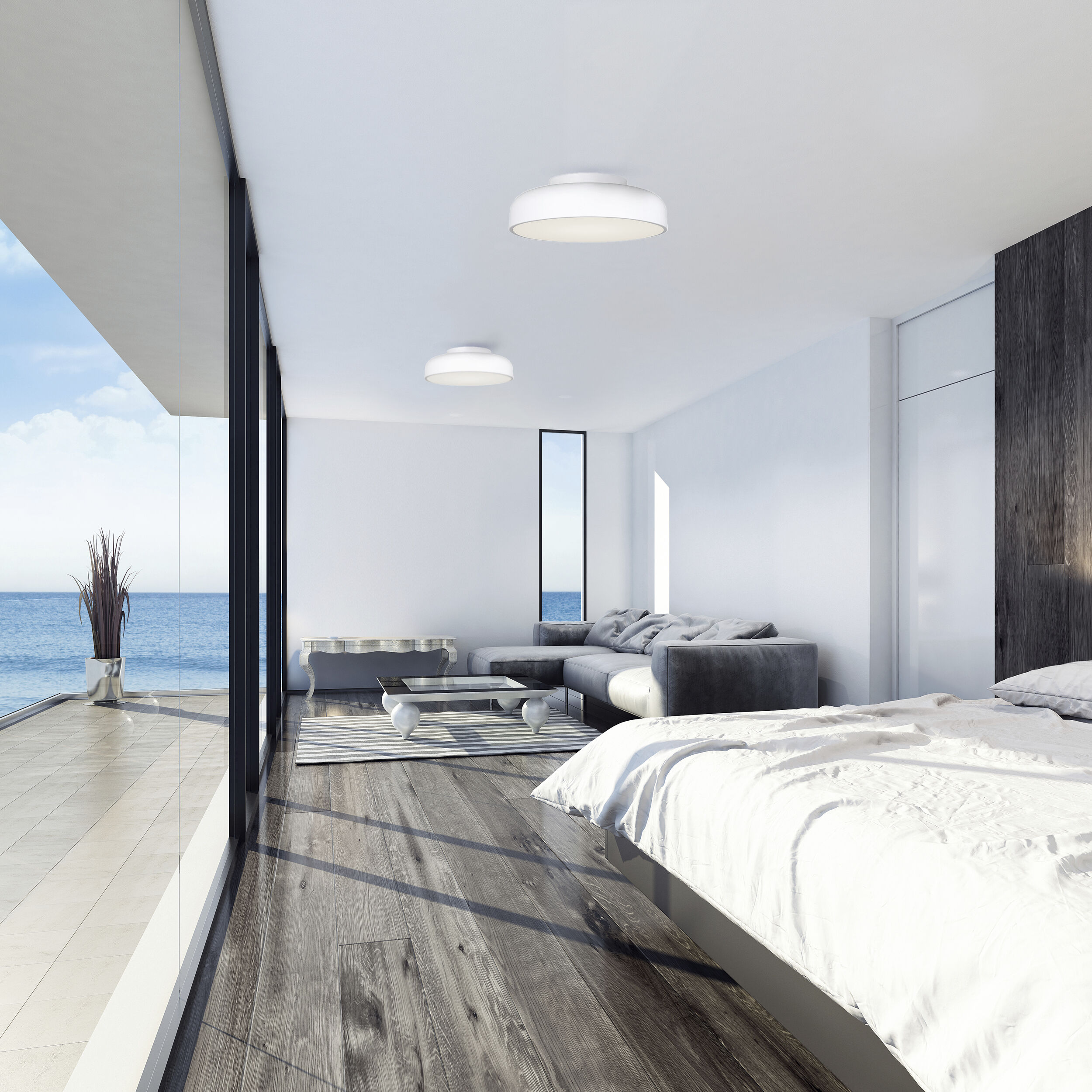 Zaria LED 13.88 inch White Flush Mount Ceiling Light