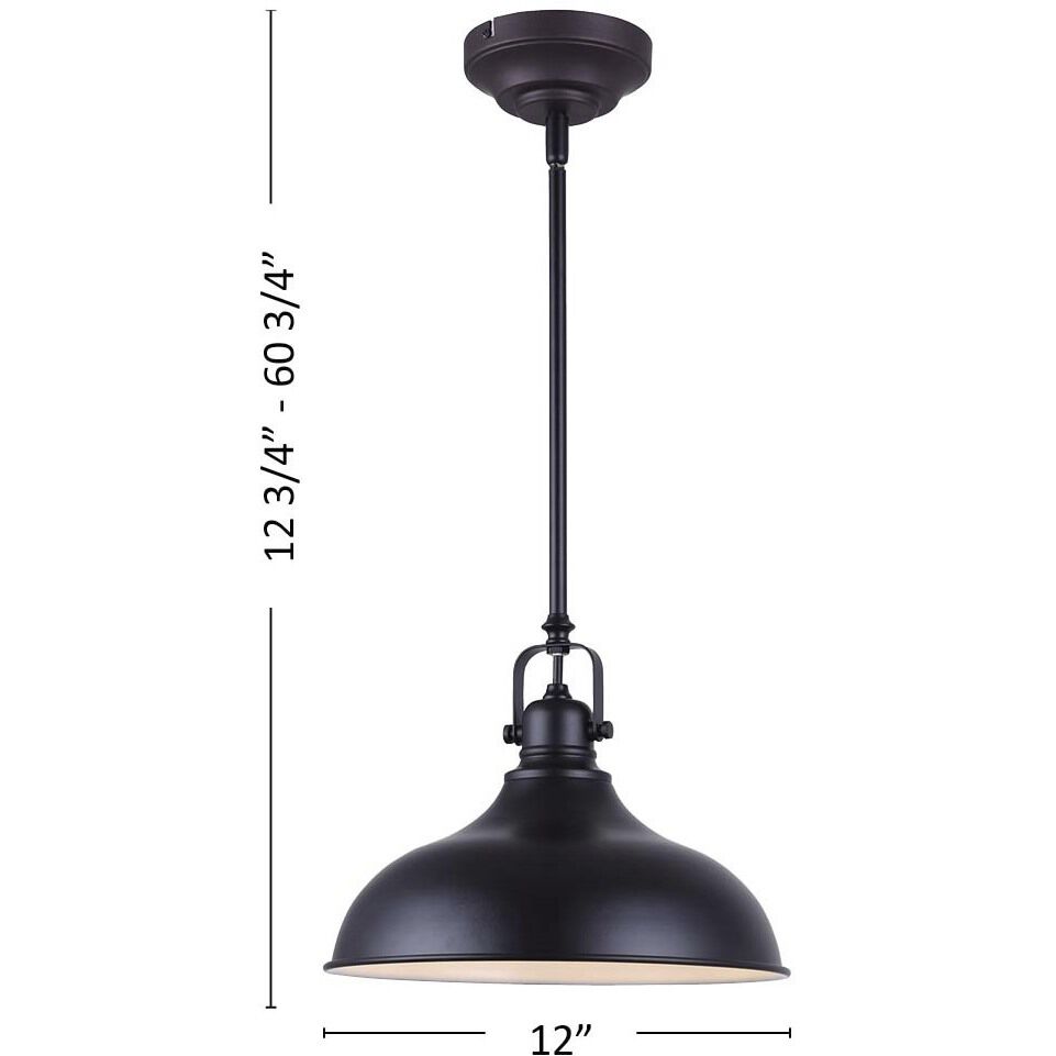 Madison LED 12 inch Black Pendant Ceiling Light