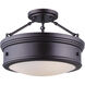 Madison 3 Light 15 inch Oil Rubbed Bronze Semi-Flush Ceiling Light