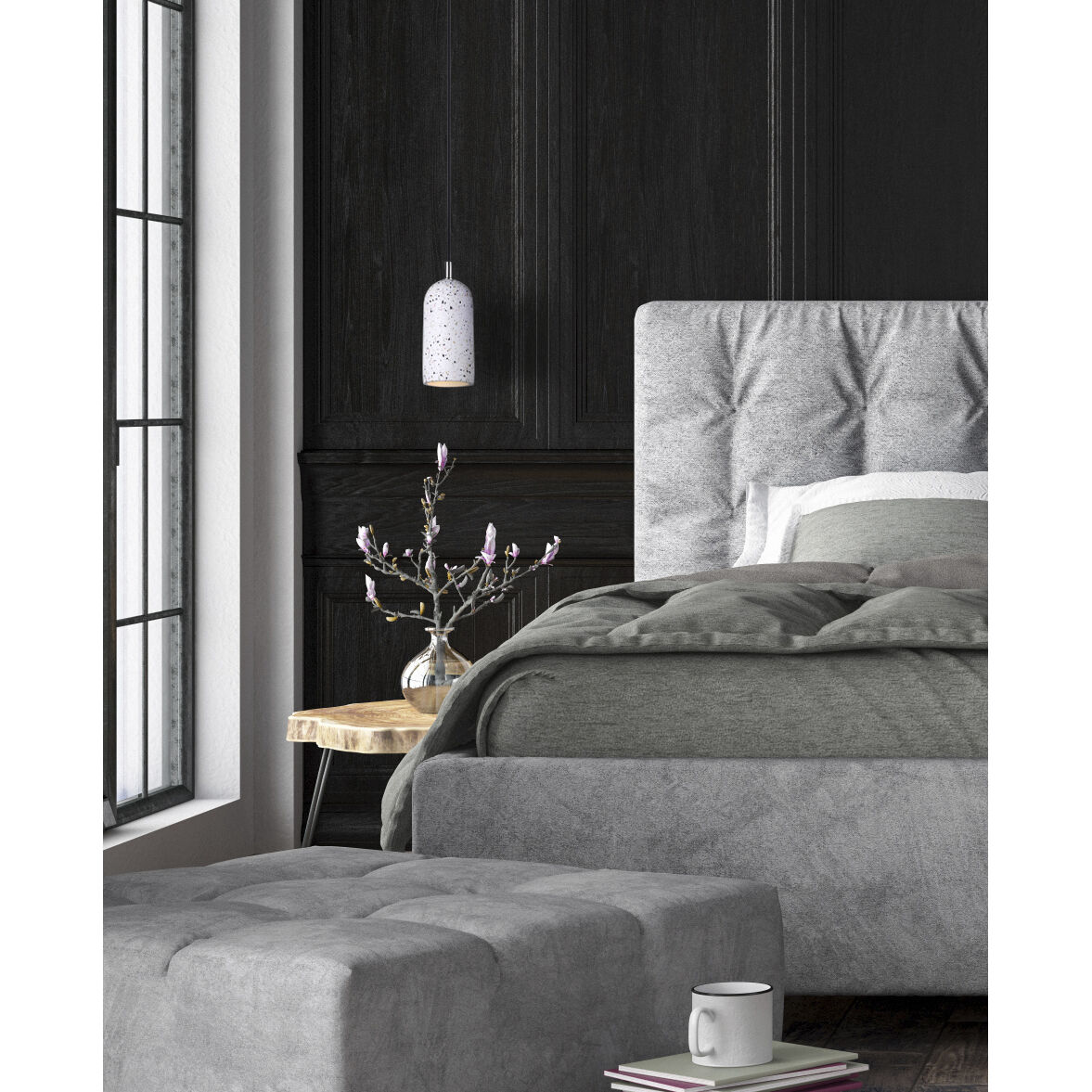 Pella 1 Light 4.75 inch Brushed Nickel Pendant Ceiling Light