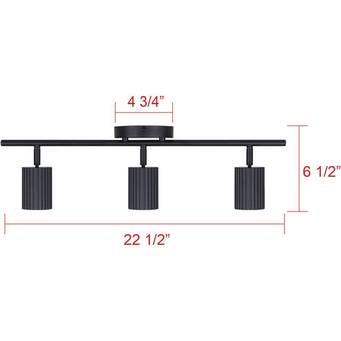 Rexton 3 Light Black Track Lighting Ceiling Light