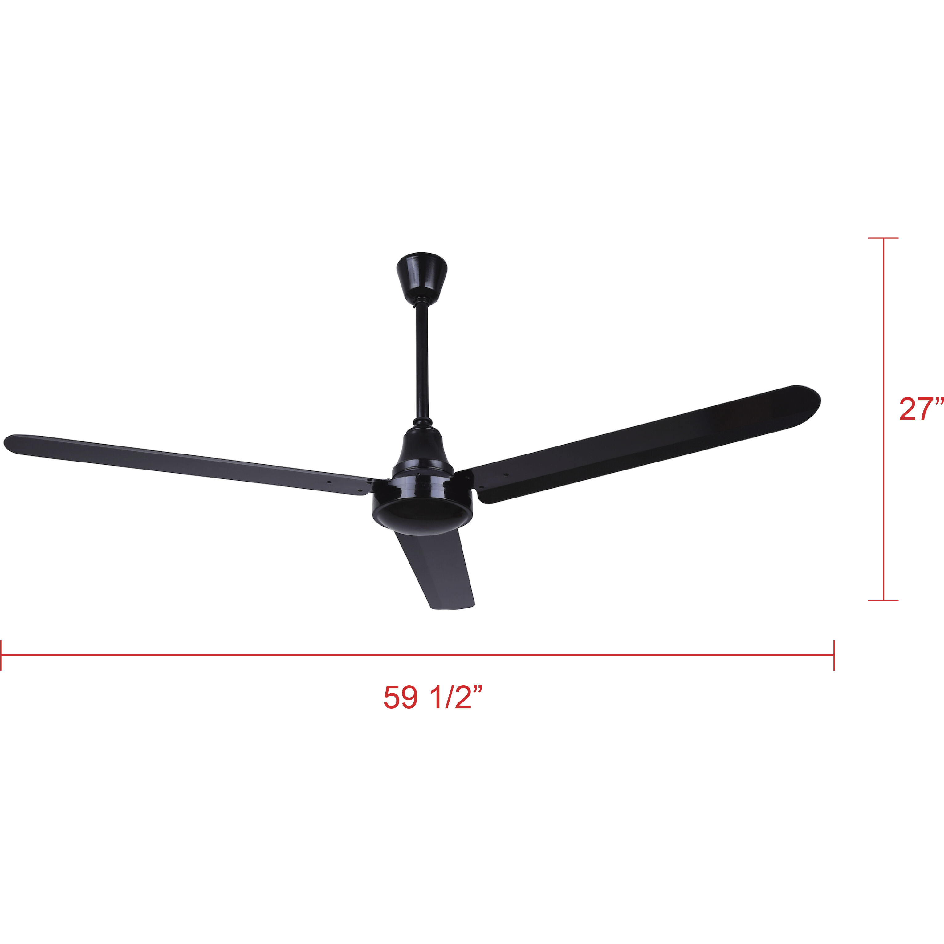 DC 60 inch Black Industrial Ceiling Fan