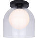 Pelia 1 Light 11.88 inch Black Flush Mount Ceiling Light