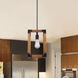 Madison 1 Light 32 inch Black and Wood Pendant Ceiling Light
