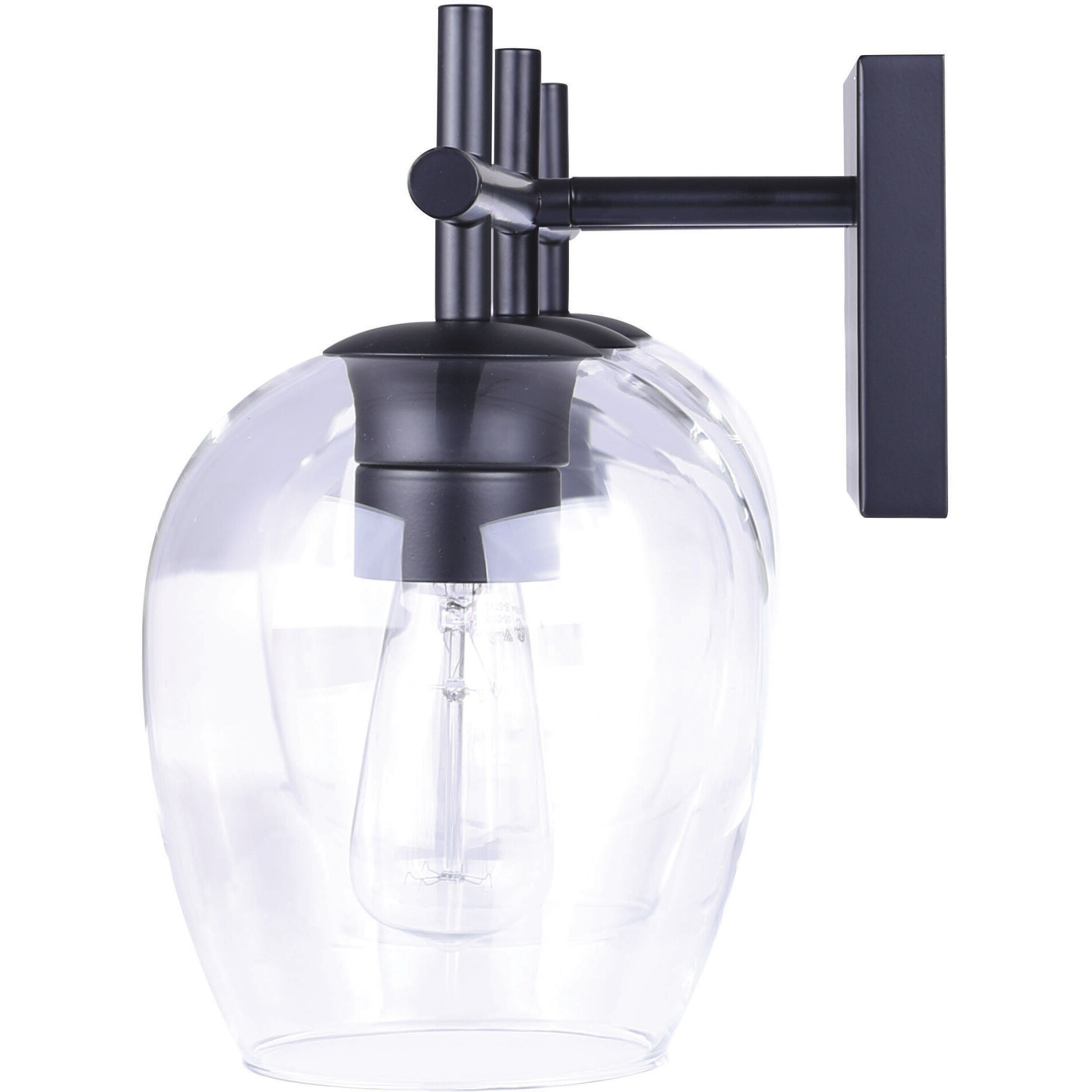 Madison 3 Light 25 inch Black Vanity Light Wall Light