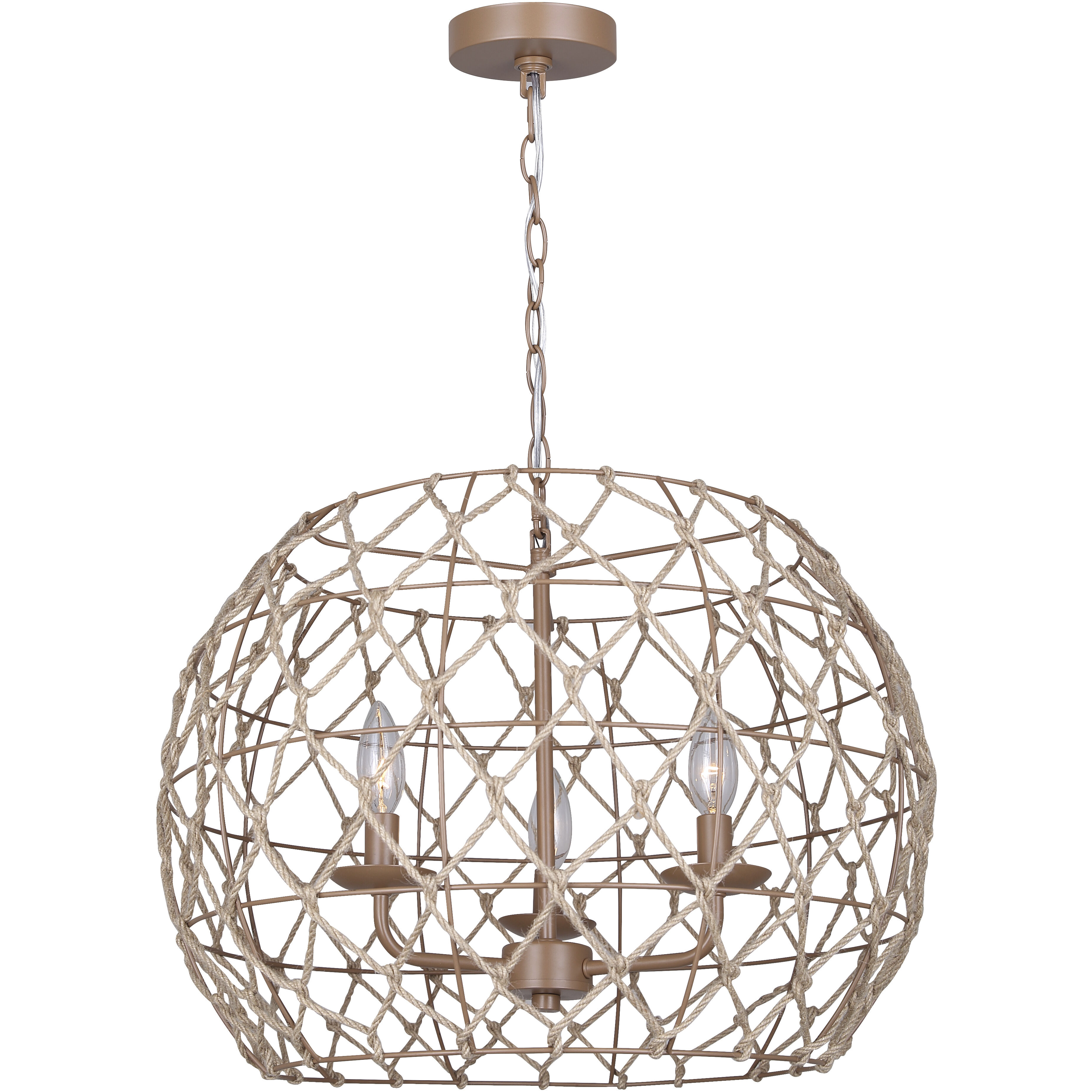Aura 3 Light 20 inch Tan Pendant Ceiling Light