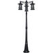 Madison 3 Light 82 inch Black Outdoor Post Light