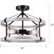 Joelle 3 Light 16 inch Matte Black/Brushed Grey Semi Flush Ceiling Light