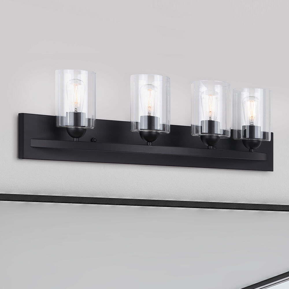 Hampton 4 Light 32 inch Matte Black Vanity Light Wall Light