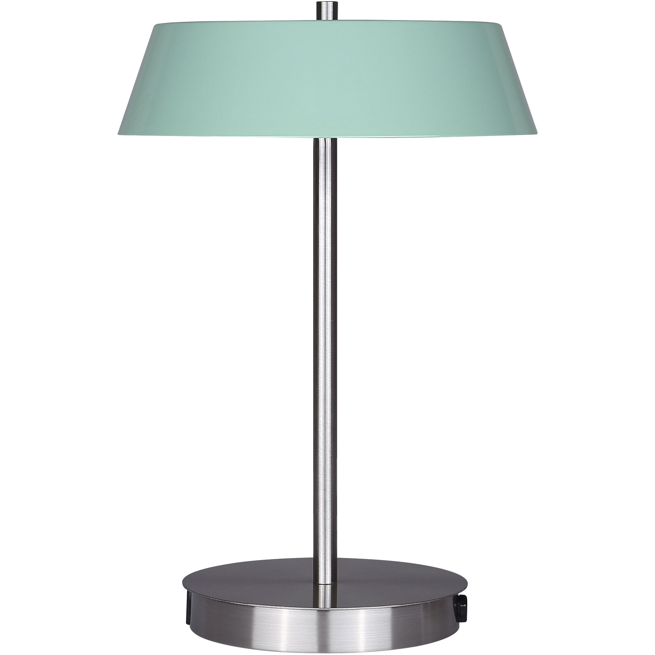 Jessa 14 inch 16.00 watt Brushed Nickel Table Lamp Portable Light in Teal Metal