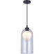 Pelia 1 Light 7 inch Black Pendant Ceiling Light