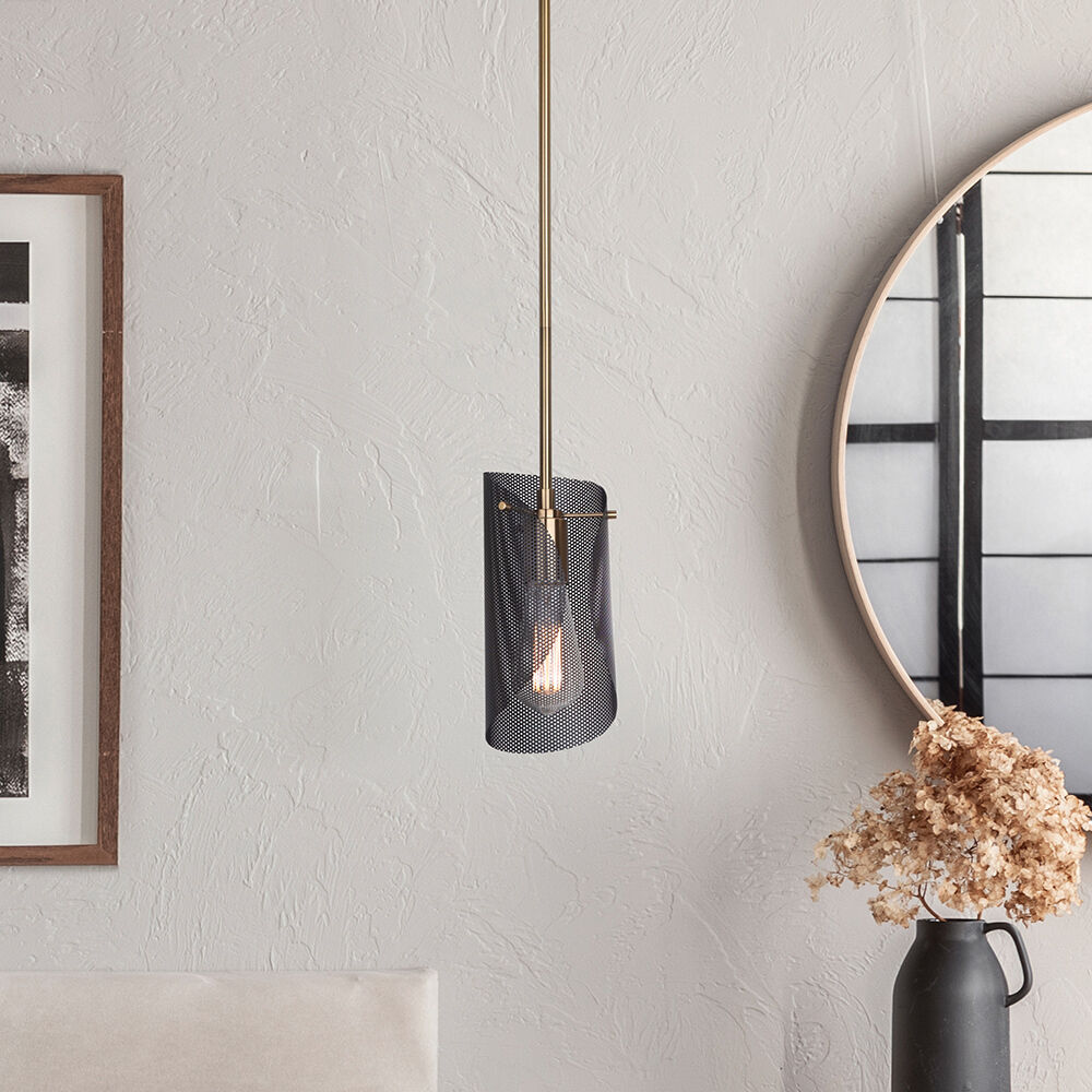 Huxlee 1 Light 4.75 inch Black/Gold Pendant Ceiling Light