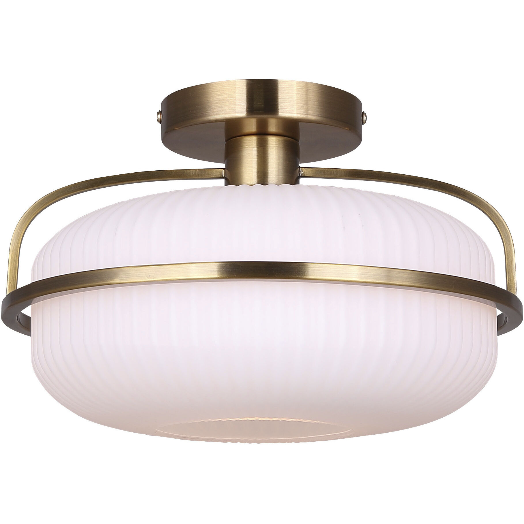 Eve 1 Light 12 inch Gold Semi-Flush Mount Ceiling Light