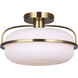 Eve 1 Light 12 inch Gold Semi-Flush Mount Ceiling Light