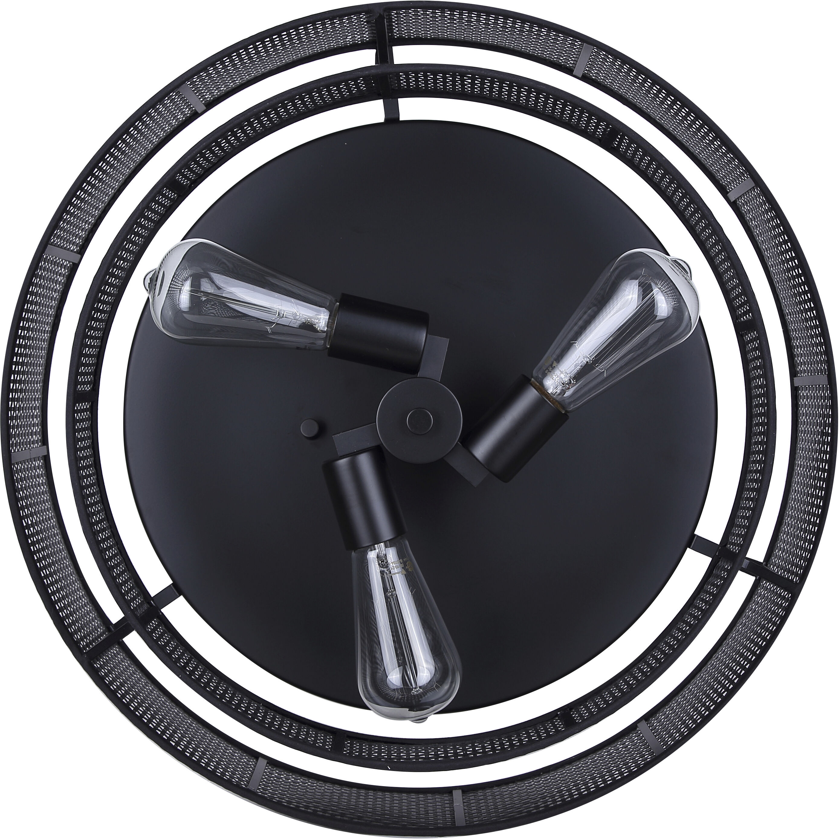 Bellamy 3 Light 19 inch Black Flush Mount Ceiling Light in Black Faux Rattan