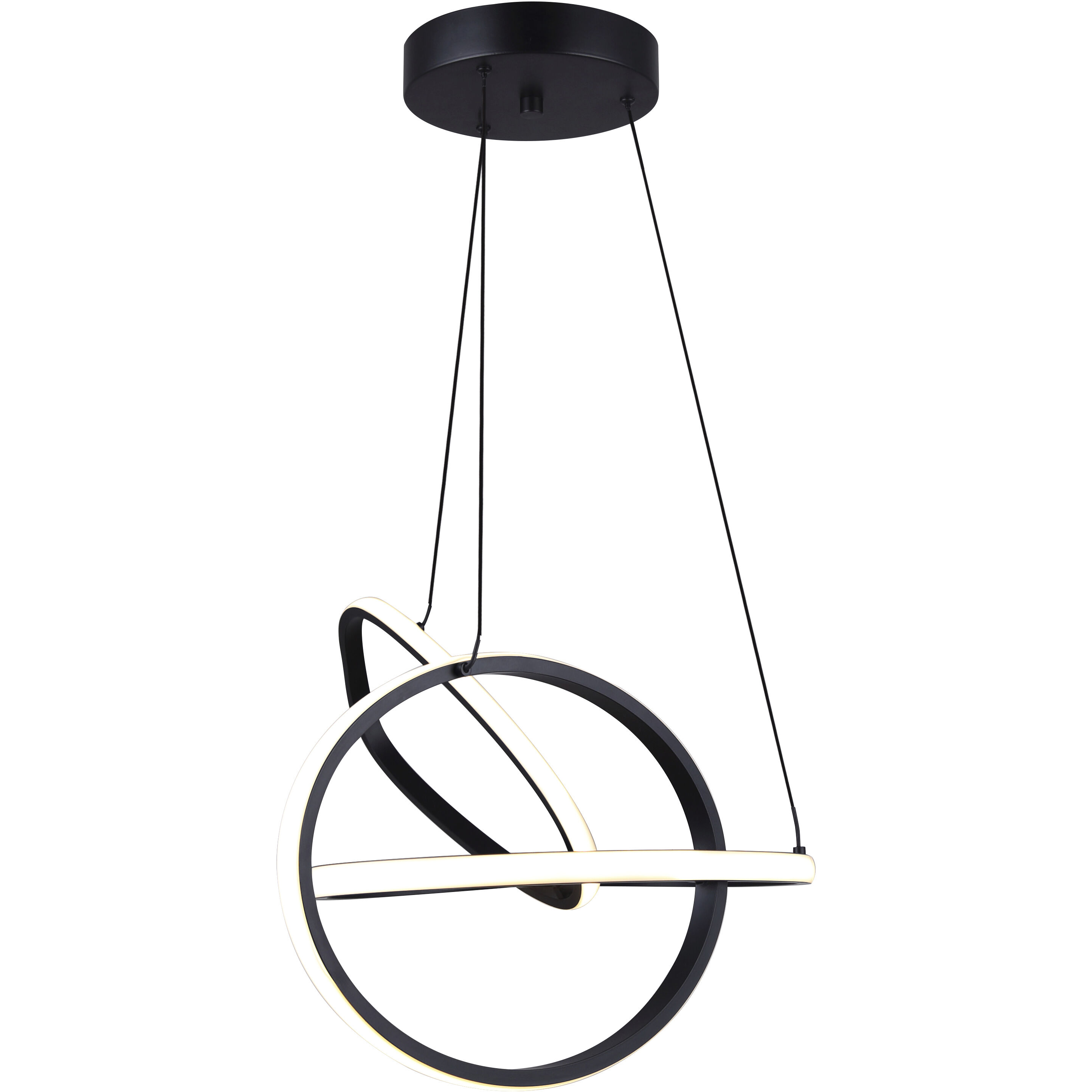Zuri LED 33 inch Matte Black Chandelier Ceiling Light