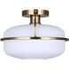 Eve 1 Light 12 inch Gold Semi-Flush Mount Ceiling Light